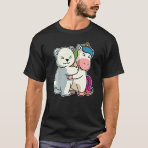 Unicorn & Polar Bear Hug Cute Icebear For Women Cu T-Shirt