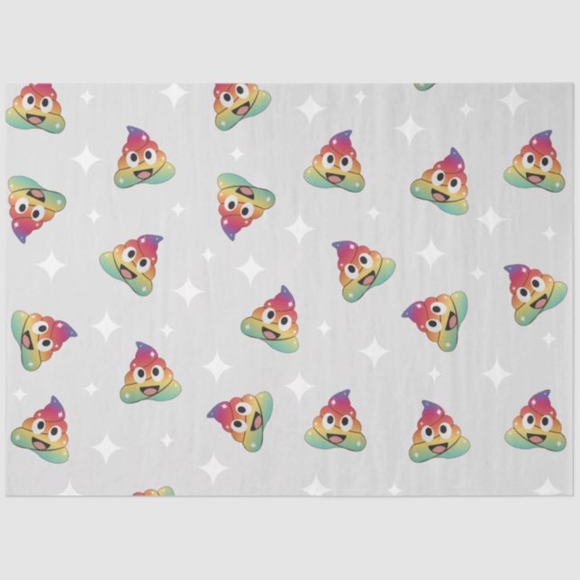 Unicorn poop colourful pattern tissue paper (Front)