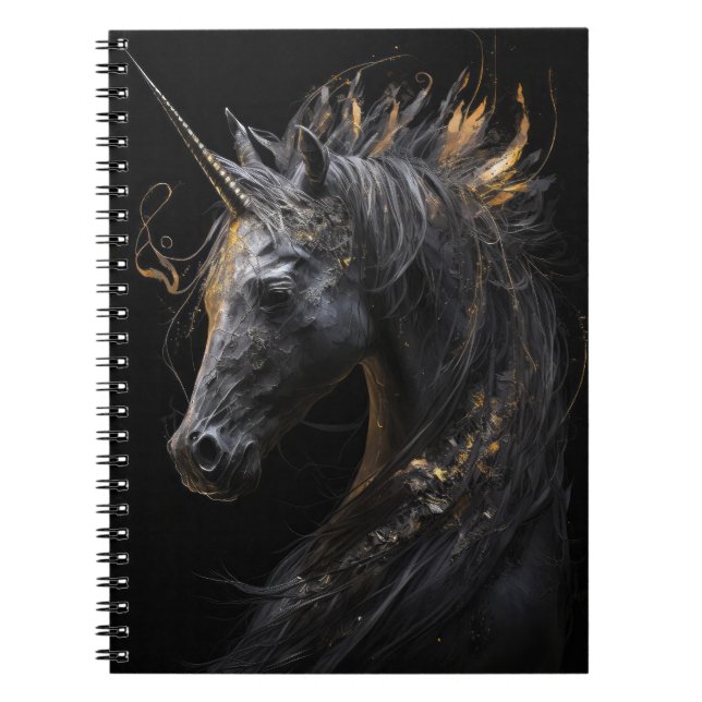 Unicorn Portrait Animal Fantasy Nature Wildlife  Notebook (Front)