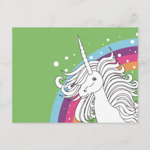 UNICORN POSTCARD GREEN