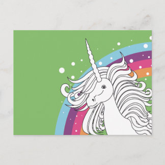 UNICORN POSTCARD GREEN