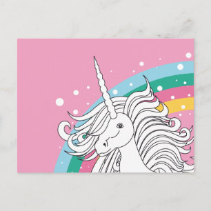 UNICORN POSTCARD PINK