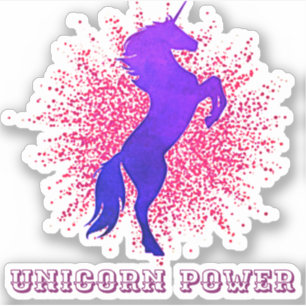 Unicorn Power Custom-Cut Vinyl Sticker