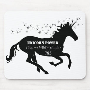 Unicorn Power Fake Math Formula Funny Mouse Pad