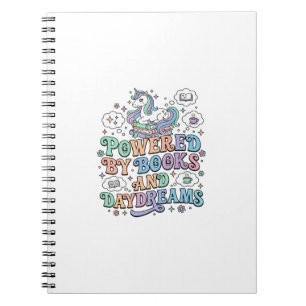 Unicorn Powered by Books and Daydreams Kawaii Vect