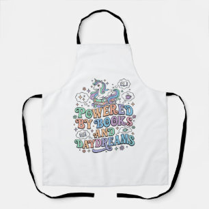 Unicorn Powered by Books and Daydreams Kawaii Vect Apron