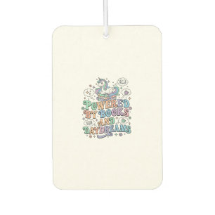 Unicorn Powered by Books and Daydreams Kawaii Vect Car Air Freshener