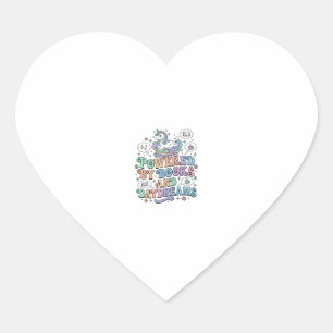 Unicorn Powered by Books and Daydreams Kawaii Vect Heart Sticker