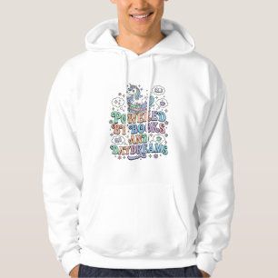 Unicorn Powered by Books and Daydreams Kawaii Vect Hoodie