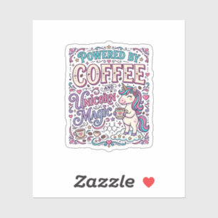 Unicorn Powered by Coffee and Unicorn Magic Colorf