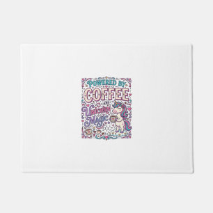 Unicorn Powered by Coffee and Unicorn Magic Colorf Doormat