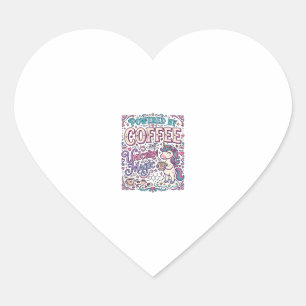 Unicorn Powered by Coffee and Unicorn Magic Colorf Heart Sticker