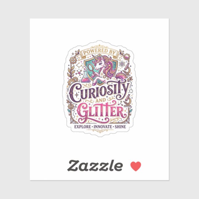 Unicorn Powered by Curiosity and Glitter Stylish W (Sheet)
