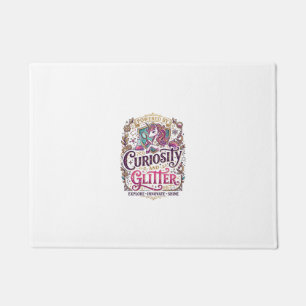 Unicorn Powered by Curiosity and Glitter Stylish W Doormat