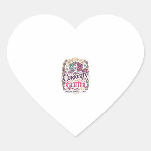 Unicorn Powered by Curiosity and Glitter Stylish W Heart Sticker