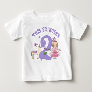 Unicorn Princess 2nd Birthday Baby T-Shirt