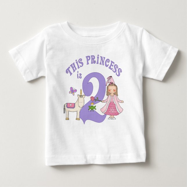 Unicorn Princess 2nd Birthday Baby T-Shirt (Front)