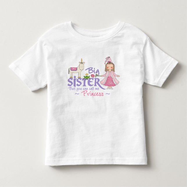 Unicorn Princess Big Sister T-shirts (Front)