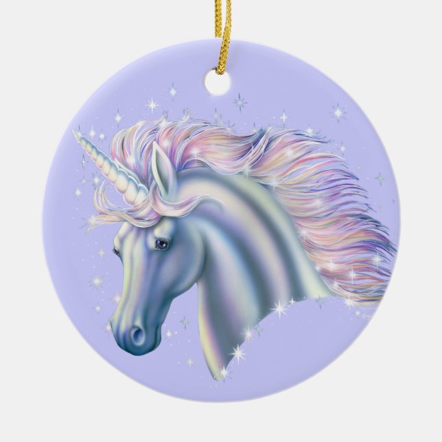 Unicorn Princess Ceramic Tree Decoration (Front)