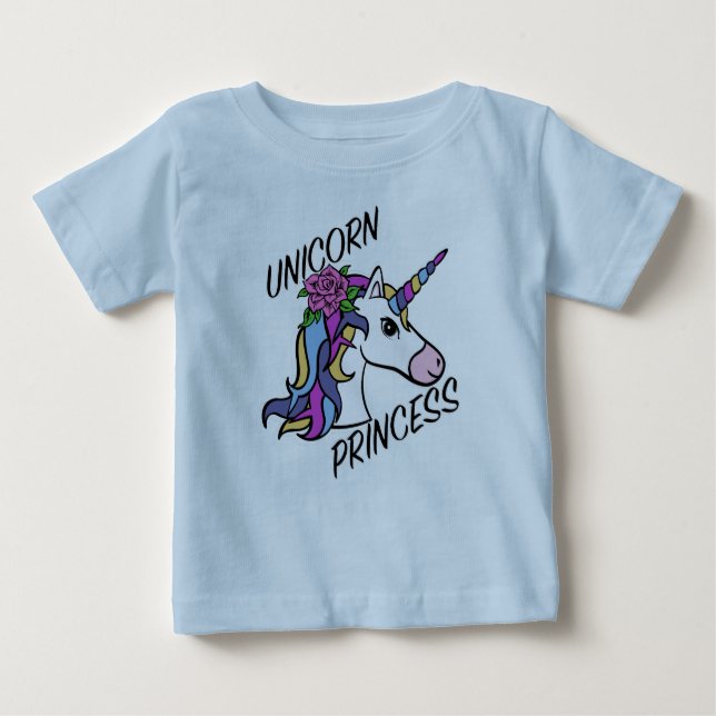 Unicorn Princess Design - Baby Fine Jersey T-Shirt (Front)