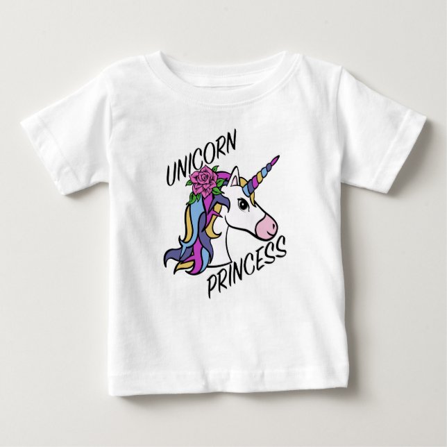 Unicorn Princess Design - Baby Fine Jersey T-Shirt (Front)