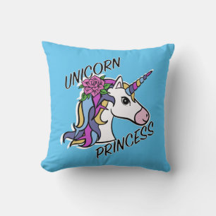 Unicorn Princess Design - Throw Pillow 16" x 16"
