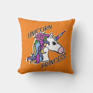 Unicorn Princess Design - Throw Pillow 16" x 16"