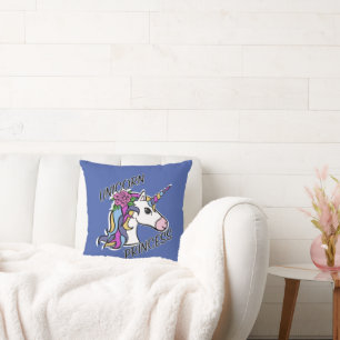 Unicorn Princess Design - Throw Pillow 16" x 16"