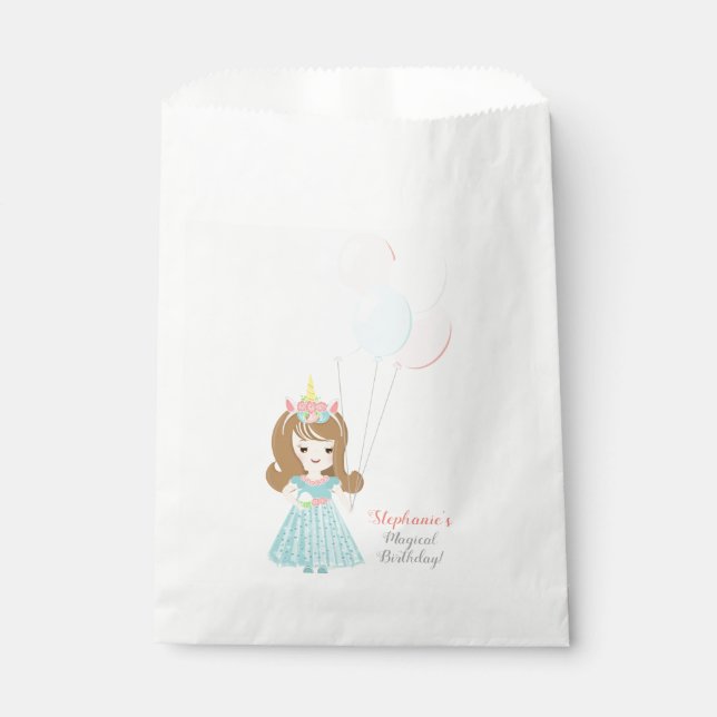 Unicorn Princess Favour Bags (Front)