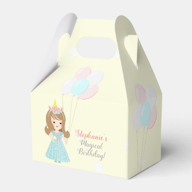 Unicorn Princess Favour Box (Front Side)