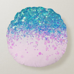 Unicorn Princess Glitter #4 Round Cushion