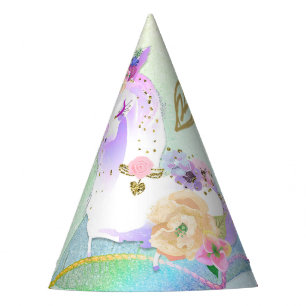 Unicorn Princess Iridescent Rainbow Pastel Party Hat