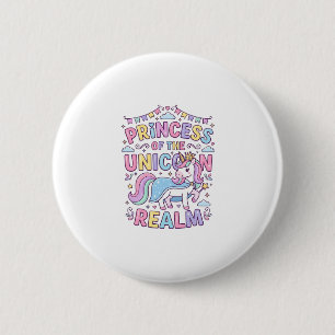 Unicorn Princess of the Unicorn Realm Charming POD 6 Cm Round Badge