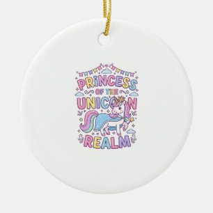 Unicorn Princess of the Unicorn Realm Charming POD Ceramic Tree Decoration