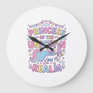 Unicorn Princess of the Unicorn Realm Charming POD Large Clock