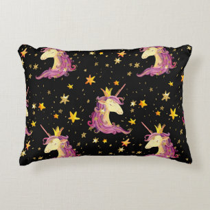 Unicorn Princess: Watercolor Fairy Tale Decorative Cushion