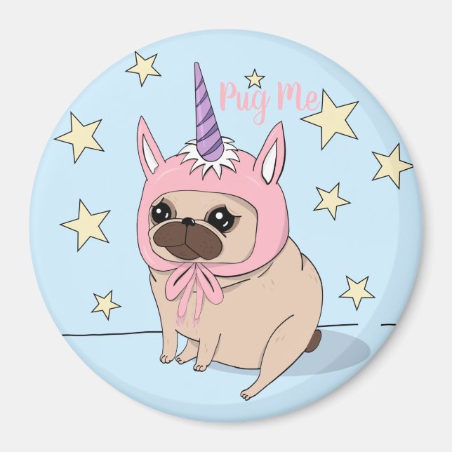 Unicorn Pug Magnet (Front)