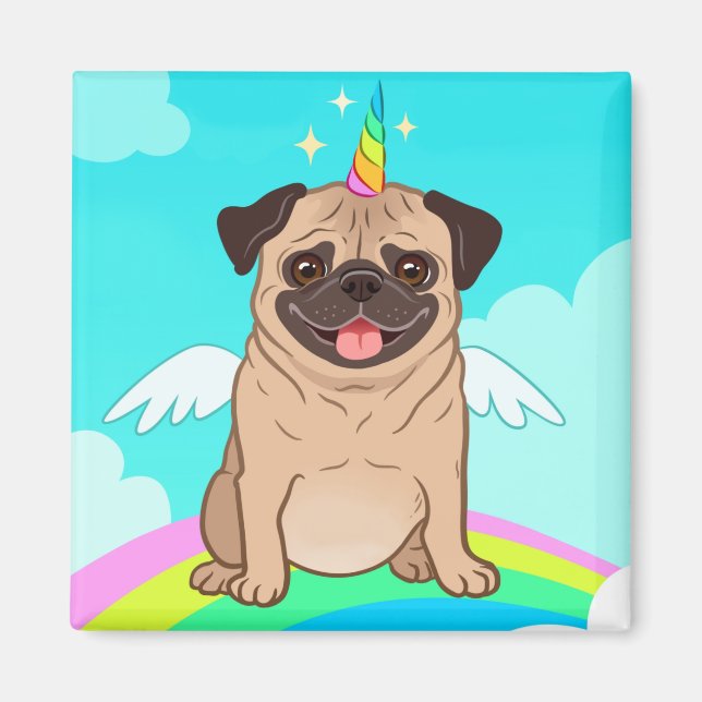 Unicorn Pug Magnet (Front)