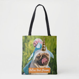 Unicorn Pug Tote Bag