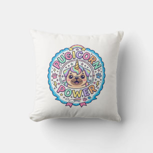 Unicorn Pugicorn Power Funny Cute Gift Design_1 Cushion