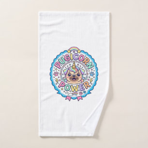 Unicorn Pugicorn Power Funny Cute Gift Design_1 Hand Towel
