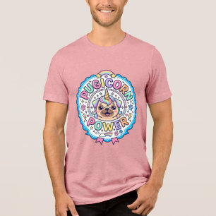 Unicorn Pugicorn Power Funny Cute Gift Design_1 Tri-Blend Shirt