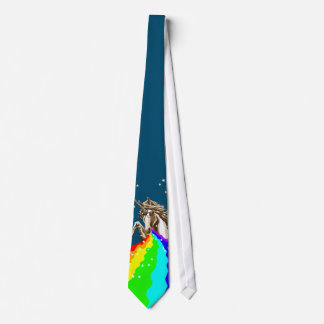 Unicorn pukes rainbow tie