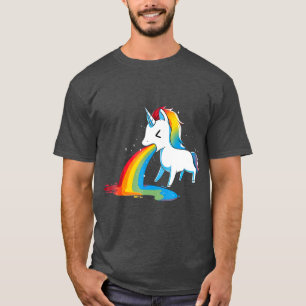 Unicorn Puking Rainbows Graphic Funny Rainbow T-Shirt