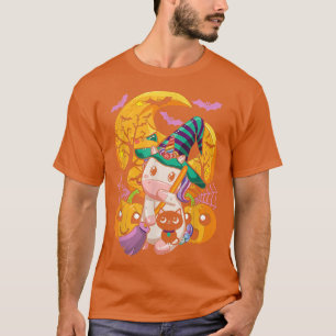 Unicorn Pumpkin Black Cat Thanksgiving Halloween W T-Shirt