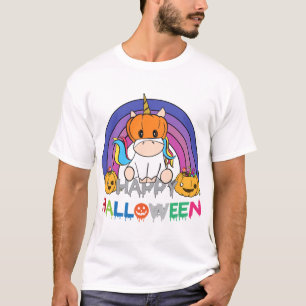 Unicorn Pumpkin Head For Halloween T-Shirt