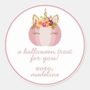 Unicorn Pumpkin Kids Halloween Sticker