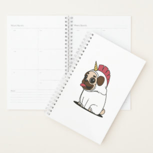 Unicorn Puppy Cute Pug Dog Lover Gift Planner