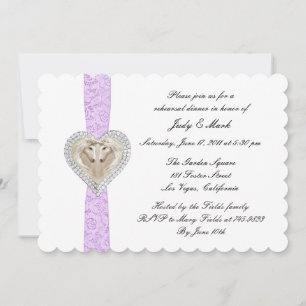 Unicorn Purple Lace Rehearsal Dinner Invitation
