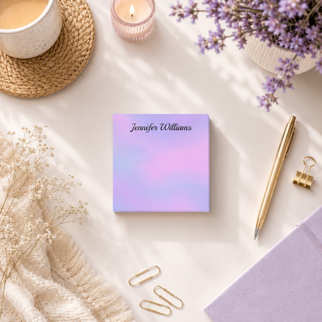 Unicorn Purple Personalise name Post-It Notes (Creator Uploaded)